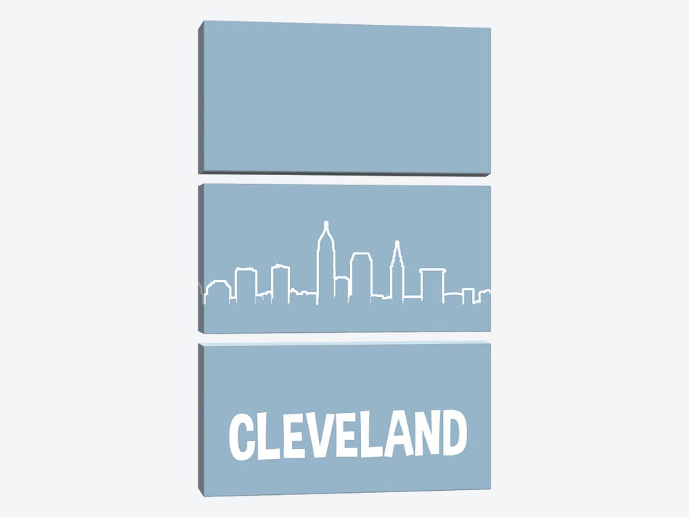 Cleveland Line Skyline 3-piece Art Print