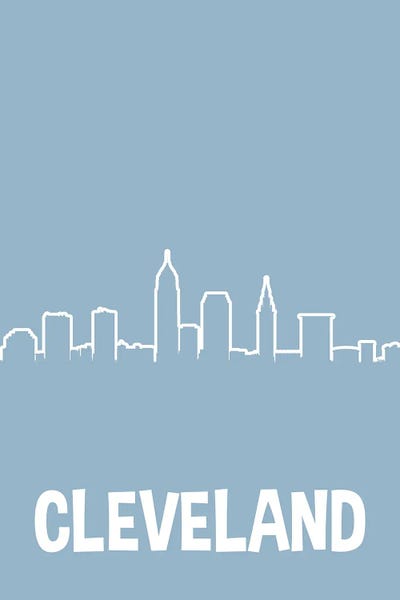 Ohio: Cleveland Line Skyline by Benton Park Prints