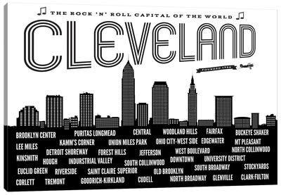 Cleveland Neighborhoods Canvas Art Print - Cleveland Art