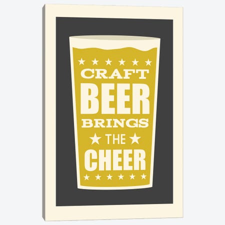 Craft Beer Brings The Cheer Canvas Print #BPP231} by Benton Park Prints Canvas Wall Art