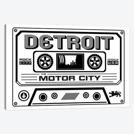 Detroit Cassette - Light Background Canvas Print #BPP237} by Benton Park Prints Art Print