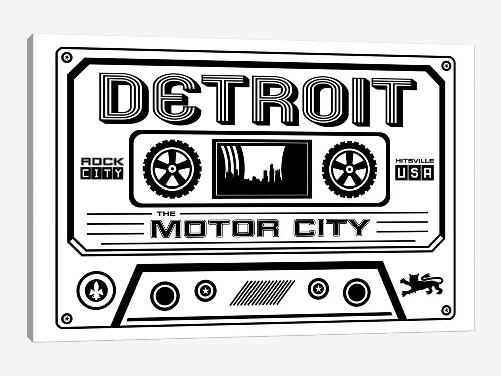 Detroit Cassette - Light Background by Benton Park Prints 1-piece Canvas Wall Art