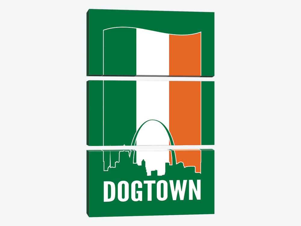 Dogtown St. Louis - Irish Flag by Benton Park Prints 3-piece Canvas Print