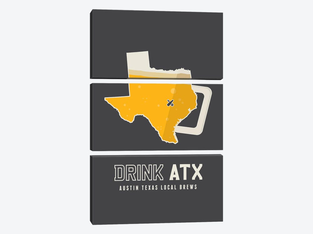 Drink ATX - Austin Beer Print by Benton Park Prints 3-piece Canvas Artwork