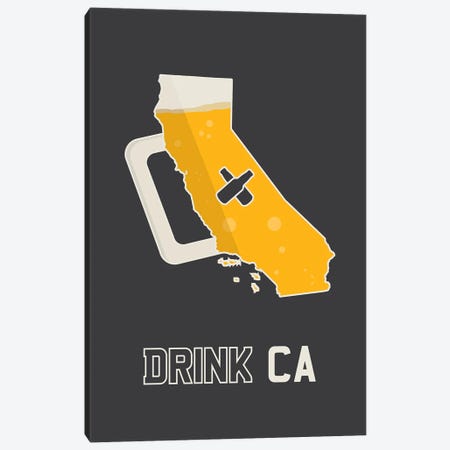 Drink CA - California Beer Print Canvas Print #BPP240} by Benton Park Prints Canvas Print