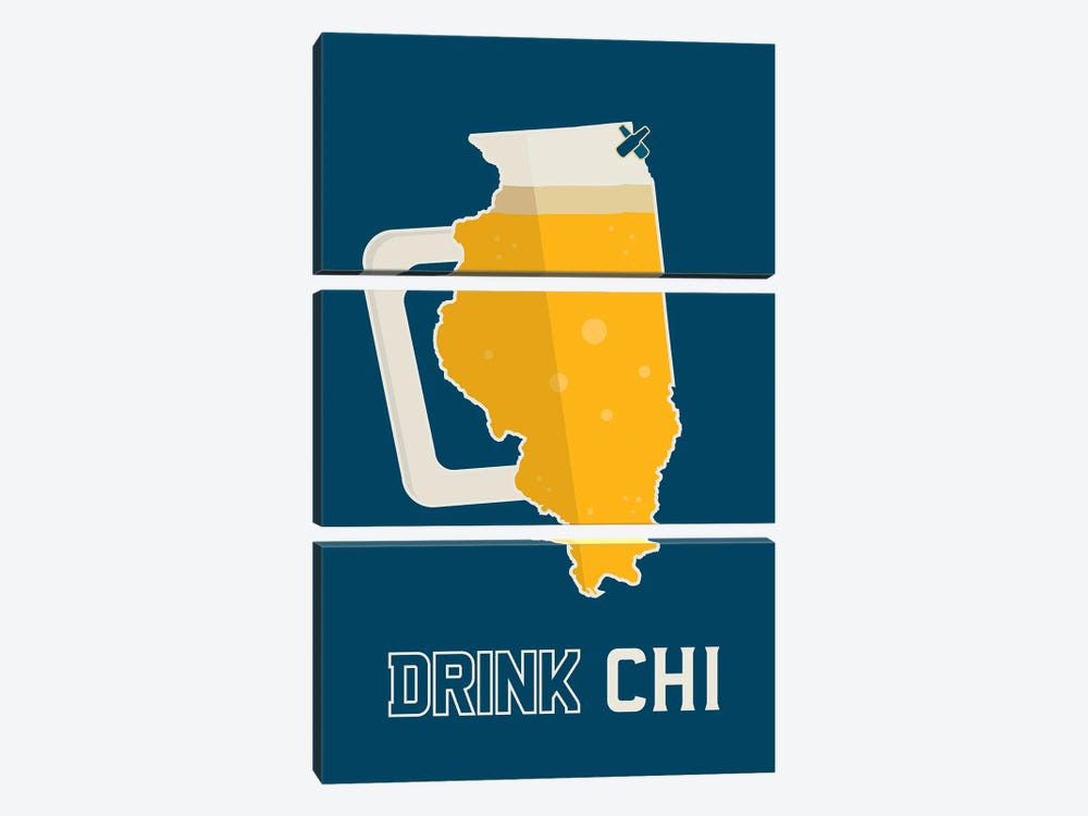 Drink CHI - Chicago Beer Print by Benton Park Prints 3-piece Art Print