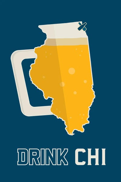 Benton Park Prints: Drink CHI - Chicago Beer Print by Benton Park Prints