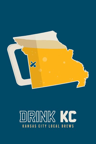Drink KC - Kansas City Beer Print by Benton Park Prints canvas print