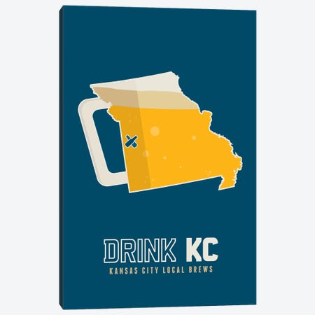 Drink KC - Kansas City Beer Print Canvas Print #BPP242} by Benton Park Prints Canvas Print