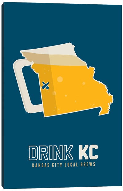 Drink KC - Kansas City Beer Print Canvas Art Print - Benton Park Prints