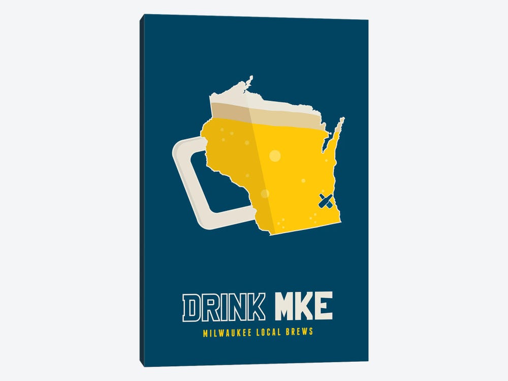 Drink MKE - Milwaukee Beer Print by Benton Park Prints 1-piece Canvas Art Print