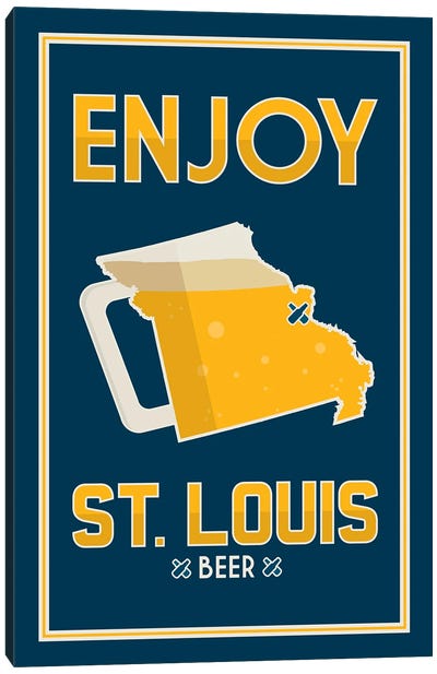 Enjoy St. Louis Beer Canvas Art Print - Missouri Art
