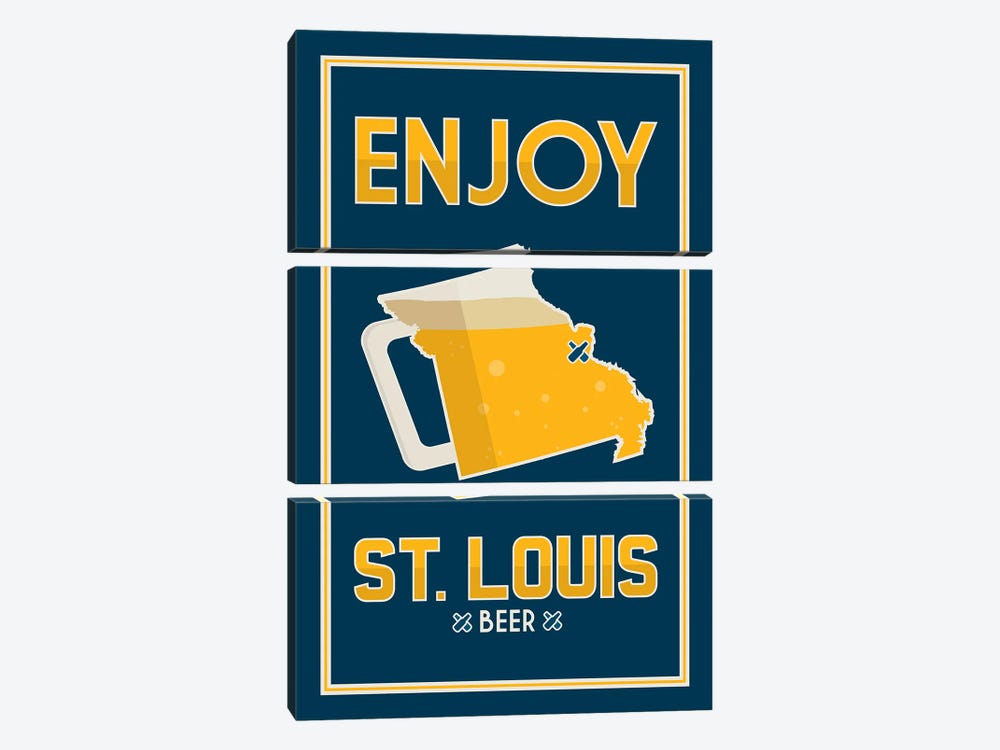 Enjoy St. Louis Beer by Benton Park Prints 3-piece Canvas Artwork
