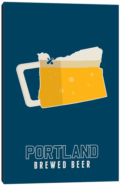 Portland Brewed Beer Canvas Art Print - Beer Art