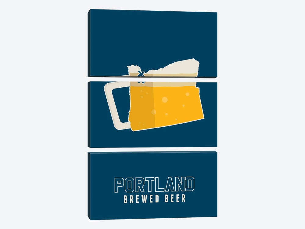 Portland Brewed Beer by Benton Park Prints 3-piece Canvas Print