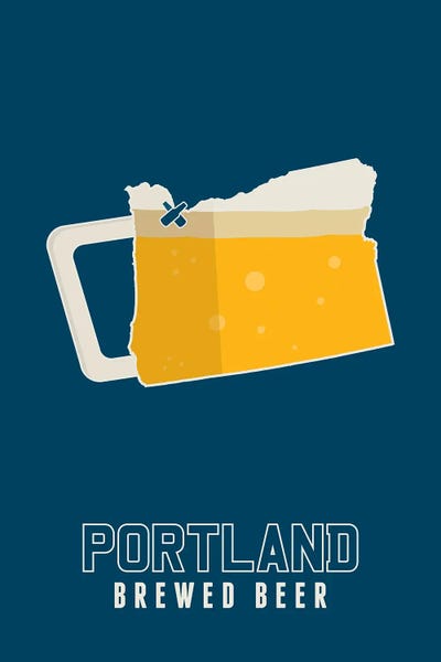 Portland: Portland Brewed Beer by Benton Park Prints