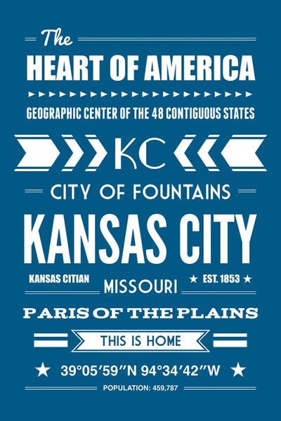Kansas City: Kansas City - Typography Print by Benton Park Prints