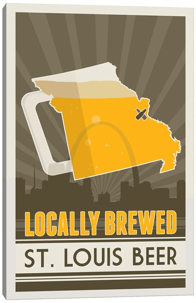 Locally Brewed Beer - St. Louis Canvas Art Print - Missouri Art