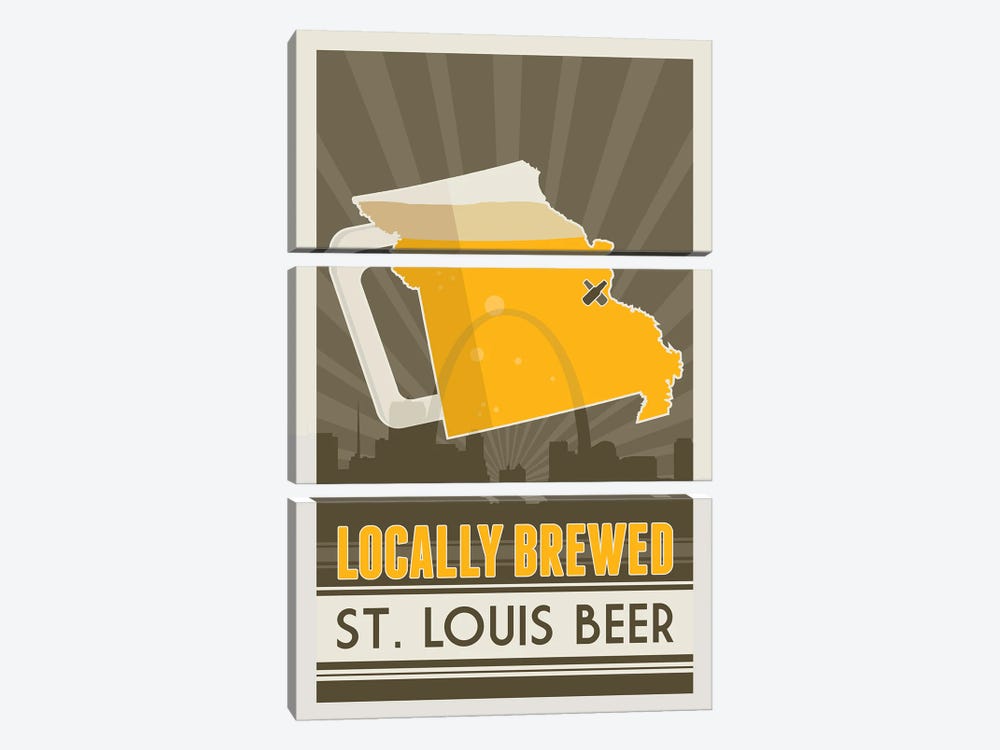 Locally Brewed Beer - St. Louis by Benton Park Prints 3-piece Canvas Wall Art