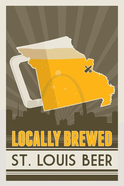 St. Louis: Locally Brewed Beer - St. Louis by Benton Park Prints