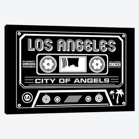 Los Angeles Cassette - Dark Background Canvas Print #BPP259} by Benton Park Prints Canvas Wall Art