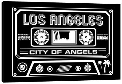Los Angeles Cassette - Dark Background Canvas Art Print - Media Formats