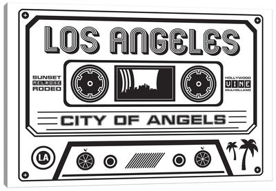 Los Angeles Cassette - Light Background Canvas Art Print - Cassette Tapes