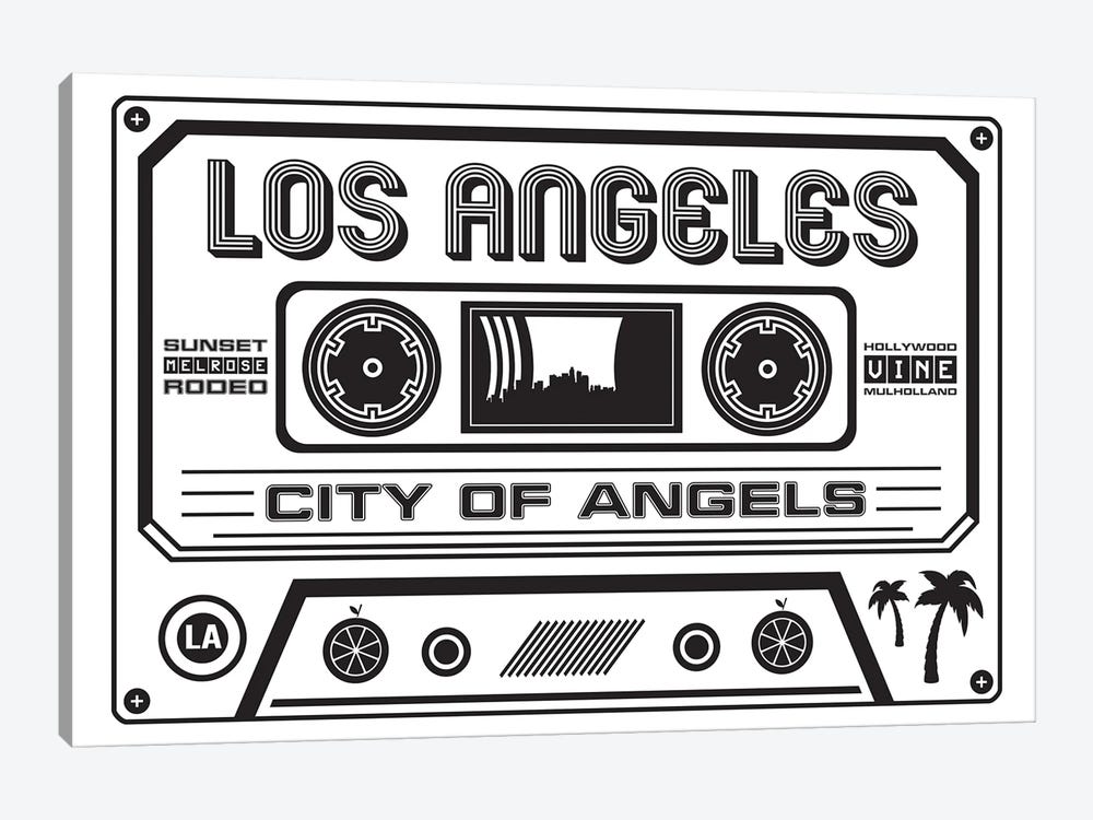 Los Angeles Cassette - Light Background by Benton Park Prints 1-piece Canvas Artwork