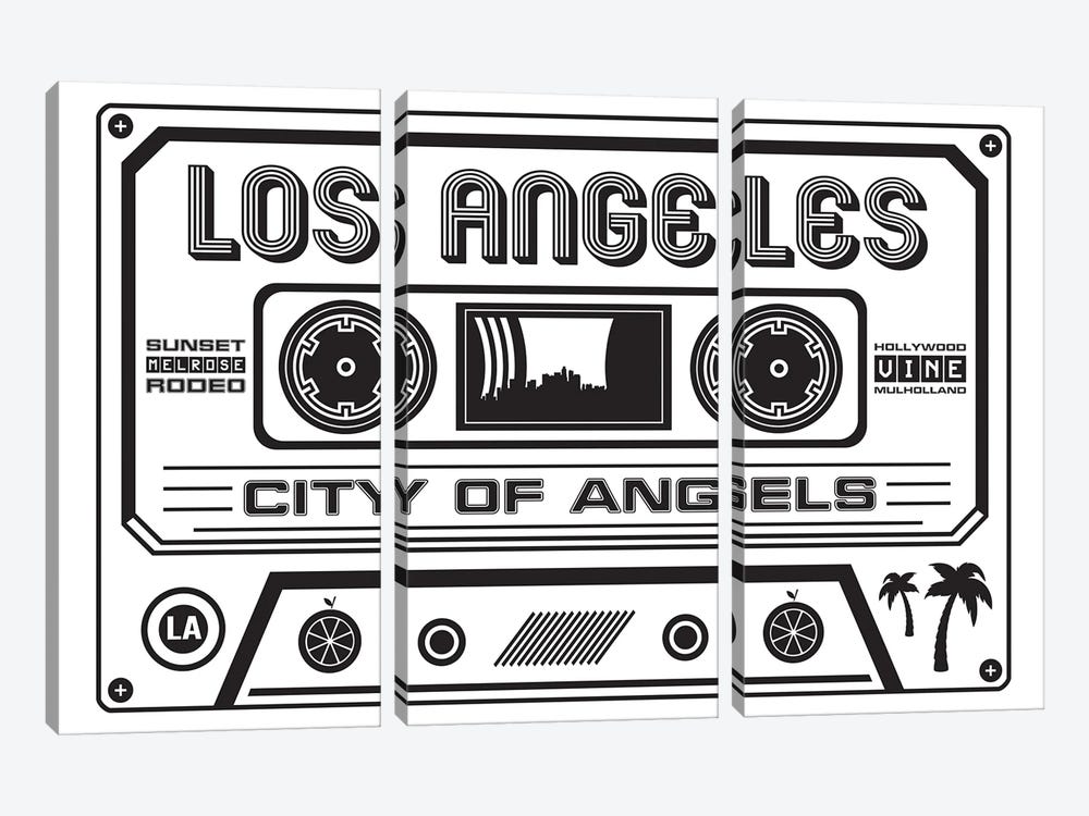 Los Angeles Cassette - Light Background by Benton Park Prints 3-piece Canvas Art