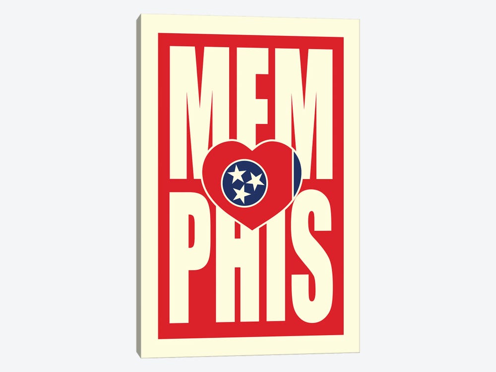 Memphis Typography Heart by Benton Park Prints 1-piece Canvas Art Print