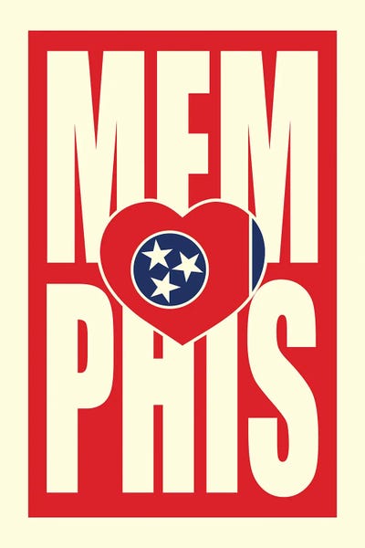 Benton Park Prints: Memphis Typography Heart by Benton Park Prints