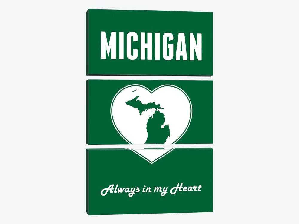 Michigan - Always In My Heart by Benton Park Prints 3-piece Canvas Wall Art