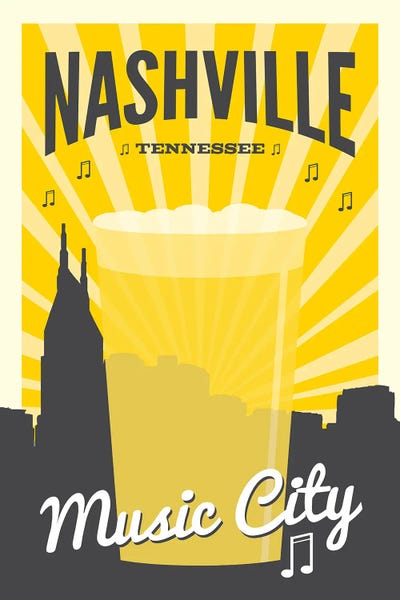 Country & Western: Nashville Music City by Benton Park Prints