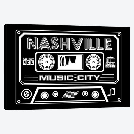 Nashville Cassette - Dark Background Canvas Print #BPP267} by Benton Park Prints Canvas Art