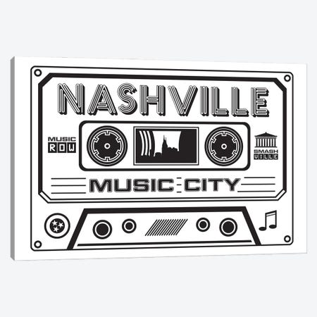 Nashville Cassette - Light Background Canvas Print #BPP268} by Benton Park Prints Canvas Print