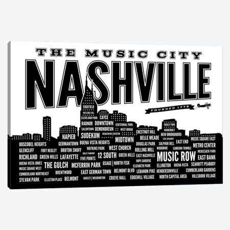 Nashville Neighborhoods Canvas Print #BPP269} by Benton Park Prints Canvas Print
