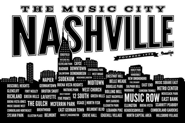 Country & Western: Nashville Neighborhoods by Benton Park Prints