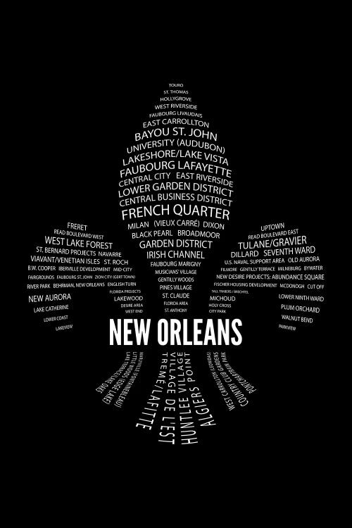 New Orleans Fleur-De-Lis Neighborhoods by Benton Park Prints wall art