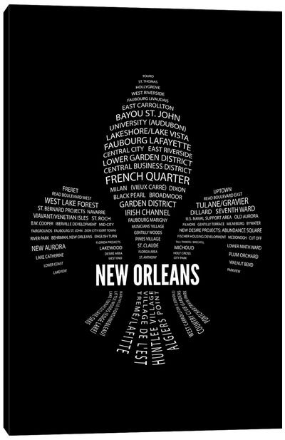 New Orleans Fleur-De-Lis Neighborhoods Canvas Art Print - New Orleans Art