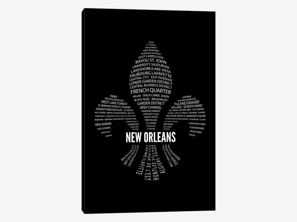 New Orleans Fleur-De-Lis Neighborhoods by Benton Park Prints 1-piece Canvas Print