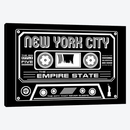 New York City Cassette - Dark Background Canvas Print #BPP271} by Benton Park Prints Canvas Art