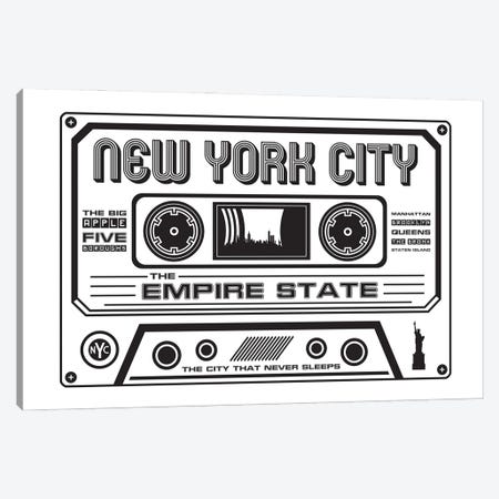 New York City Cassette - Light Background Canvas Print #BPP272} by Benton Park Prints Canvas Wall Art