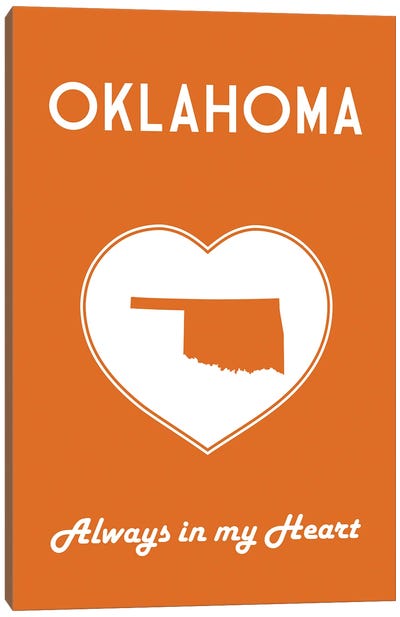 Oklahoma - Always In My Heart Canvas Art Print - Benton Park Prints