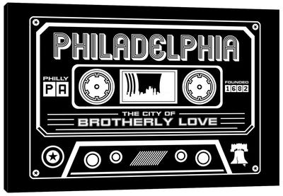 Philadelphia Cassette - Dark Background Canvas Art Print - Pennsylvania Art