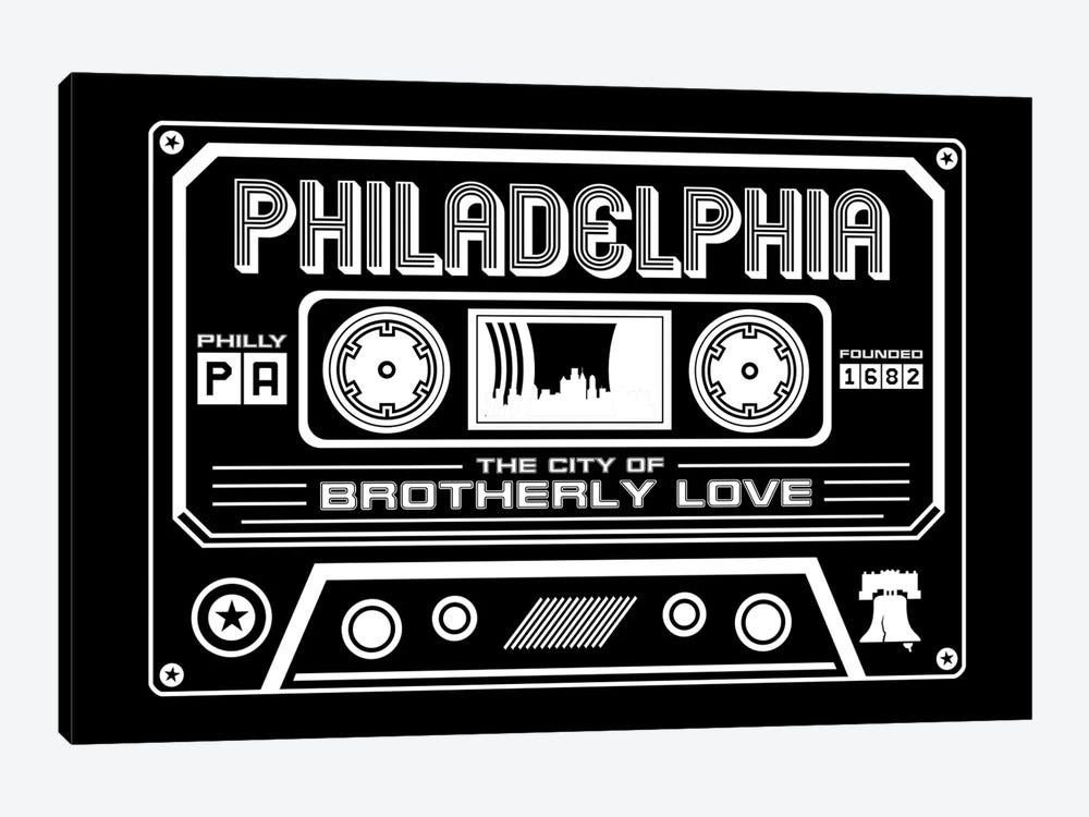 Philadelphia Cassette - Dark Background by Benton Park Prints 1-piece Canvas Print