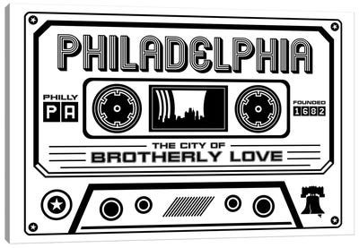 Philadelphia Cassette - Light Background Canvas Art Print - Music Lover