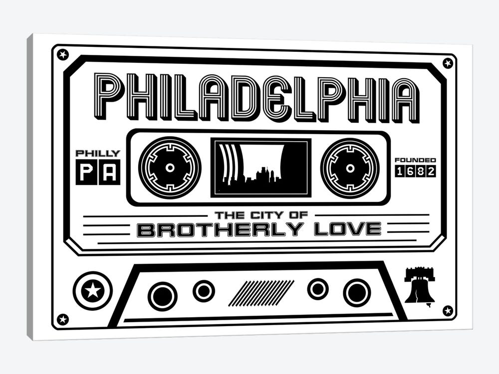 Philadelphia Cassette - Light Background by Benton Park Prints 1-piece Canvas Wall Art