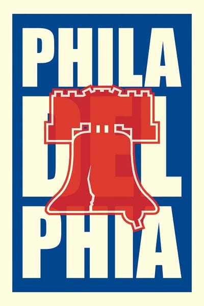 Philadelphia Typography LIberty Bell by Benton Park Prints canvas print