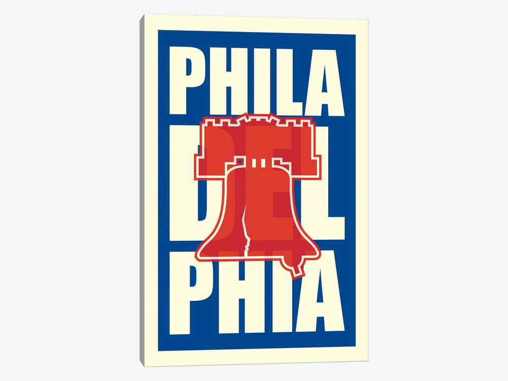Philadelphia Typography LIberty Bell by Benton Park Prints 1-piece Canvas Art Print