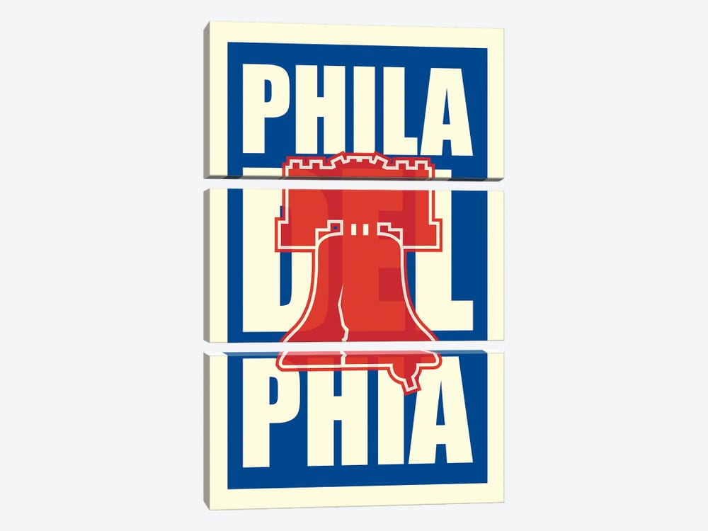 Philadelphia Typography LIberty Bell by Benton Park Prints 3-piece Canvas Art Print